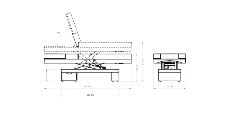 lettino hw850 misure