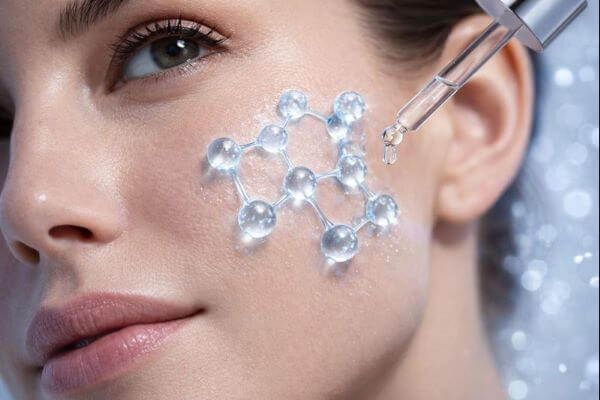 Molecole di peptidi biomimetici in skincare – illustrazione principi attivi antiage
